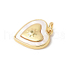 Brass Pave Natural White Shell Pendants KK-S522-22G-2