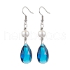 Glass and Shell Pearl Dangle Earrings EJEW-JE06020-4