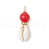 6Pcs 6 Colors Natural White Jade & Quartz & Black Onyx(Dyed & Heated) & Rhodonite & Dyed Malaysia Jade & Lemon Jade Pendants PALLOY-JF03198-3