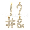 Brass Micro Pave Cubic Zirconia Pendants KK-S526-21G-1