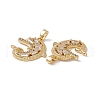 Brass Cubic Zirconia Pendants KK-B061-21G-02-2