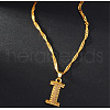 Brass Initial Pendant Necklaces FS-WG68BA5-09-1