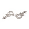 Brass Micro Pave Clear Cubic Zirconia Connector Charms KK-E068-VB072-3