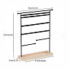 Iron Jewelry Display Stand with Wood Tray AJEW-Z032-01A-3