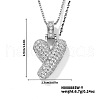 Elegant Brass Micro Pave Clear Cubic Zirconia 3D Initial Necklaces DV4415-48-1