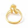 Clear Cubic Zirconia Initial Letter with Crown Adjustable Ring RJEW-M139-17H-3