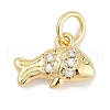 Brass Micro Pave Cubic Zirconia Pendants KK-Q028-69G-01-1