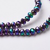 Electroplate Glass Beads Strands EGLA-F124-FP-02-3