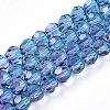Baking Paint Transparent Glass Beads Strands X-DGLA-A035-T6mm-A07-1