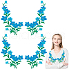 Flower Polyester Embroidery Iron on Applique Patch PATC-WH0005-48C-1