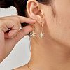 Elegant Brass Micro Pave Clear Cubic Zirconia Snowflake Hoop Earrings & Pendant Necklaces for Women ET8021-1-5