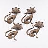 Tibetan Style Alloy Kitten Pendants TIBEP-22758-AB-NR-1