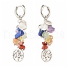 Tree of Life Charm Huggie Hoop Earrings for Girl Women X1-EJEW-JE04672-3