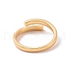 Brass Simple Line Wrap Open Cuff Ring for Women RJEW-P034-08G-3