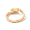 Brass Simple Line Wrap Open Cuff Ring for Women RJEW-P034-08G-3
