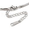 304 Stainless Steel Heart Pendant Flat Snake Chain Necklaces for Women NJEW-F328-08P-3