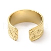 304 Stainless Steel Twist Rope Pattern Open Cuff Ring for Women RJEW-I098-15G-3