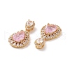 Brass Micro Pave Cubic Zirconia Pendants ZIRC-F134-19G-02-3