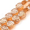 Pearl Luster Plated Electroplate Transparent Glass Beads Strands EGLA-G037-01A-PL03-1