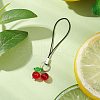 Cherry Glass & Acrylic Mobile Straps HJEW-JM02934-4