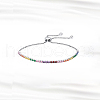 Colorful Cubic Zirconia Tennis Bracelet BJEW-I314-004P-2