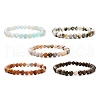 Natural Stone Round Beads Stretch Bracelet for Girl Women BJEW-JB06882-1