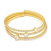 Rack Plating Brass Pave Clear Cubic Zirconia Open Cuff Wrap Bangles BJEW-B110-01G-02-2