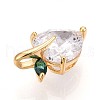 Brass Micro Pave Cubic Zirconia Charms KK-N261-09G-2