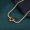 304 Stainless Steel Cubic Zirconia Link Chain Bracelets for Women NJEW-Z067-01G-01-3