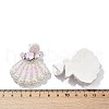 Shell Shape Glass Seed Beads Dangle Stud Earrings EJEW-S273-02-5