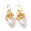 ABS Imitation Pearl Flower Dangle Earrings X-EJEW-F288-21G-1