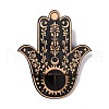 Hamsa Hand Wooden Crystal Sphere Display Stands AJEW-G047-01E-2