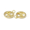 Real 18K Gold Plated Brass Micro Pave Clear Cubic Zirconia Pendants KK-E068-VB409-1-3