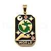 Tarot 304 Stainless Steel Enamel Pendants STAS-M119-09H-G-1