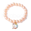ABS Plastic Imitation Pearl Beads Stretch Bracelets BJEW-JB11584-01-3