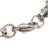 201 Stainless Steel Oval & 8 Byzantine Chains Bracelets BJEW-B078-129GP-3