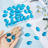 SOFPLATE 40Pcs Faceted Teardrop Glass Pendants GLAA-SP0001-11D-3