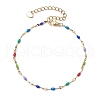 304 Stainless Steel Enamel Link Chains Bracelets for Women BJEW-JB10326-1