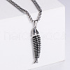 Creative Punk Style Fishbone Pendant Necklaces QX5165-1