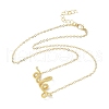 Brass Snake Wrapped Pendant Necklaces for Women NJEW-U041-01G-4