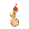 Natural Rose Quartz and Carnelian(Dyed & Heated) Pendants STAS-C120-12G-09-1