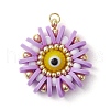 Handmade Polymer Clay and Evil Eye Lampwork and Glass Round Pendants PALLOY-MZ00638-04-1