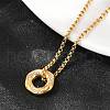 304 Stainless Steel Crystal Rhinestone Hexagon Pendant Necklaces for Women NJEW-F339-04G-4