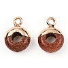 Synthetic Goldstone Flat Round/Donut Charms G-I347-02-2