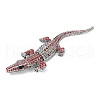 Alloy Rhinestones Alligator Brooches JEWB-S022-07A-2