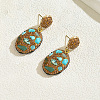 Vintage Natural Turquoise Dangle Stud Earrings RA9343-2