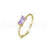 925 Sterling Silver Pave Cubic Zirconia Adjustable Open Cuff Rings for Women FP6084-3-1