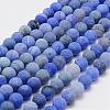 Frosted Natural Agate Beads Strands G-F367-10mm-01-1