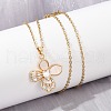 Brass Micro Pave Cubic Zirconia Plastic Imitation Shell Pendant Neckalces NJEW-C076-09G-3