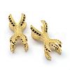 Rack Plating Brass Cubic Zirconia Beads ZIRC-S047-01G-2